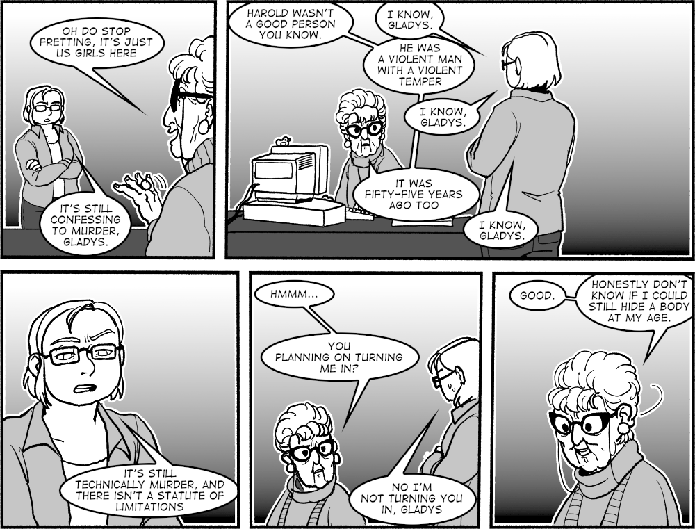 Gladys says: Snitches don't get stitches, instead they rest in ditches.